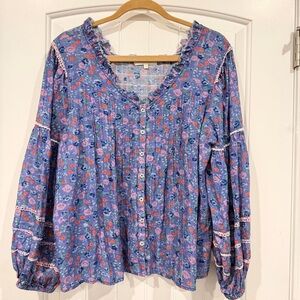 LoveShackFancy Levine Top Summer Blues Floral